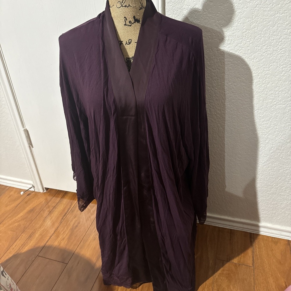 victoria's secret M/L Sexy Burgundy Robe Elastan/Modal EUC NO BELT